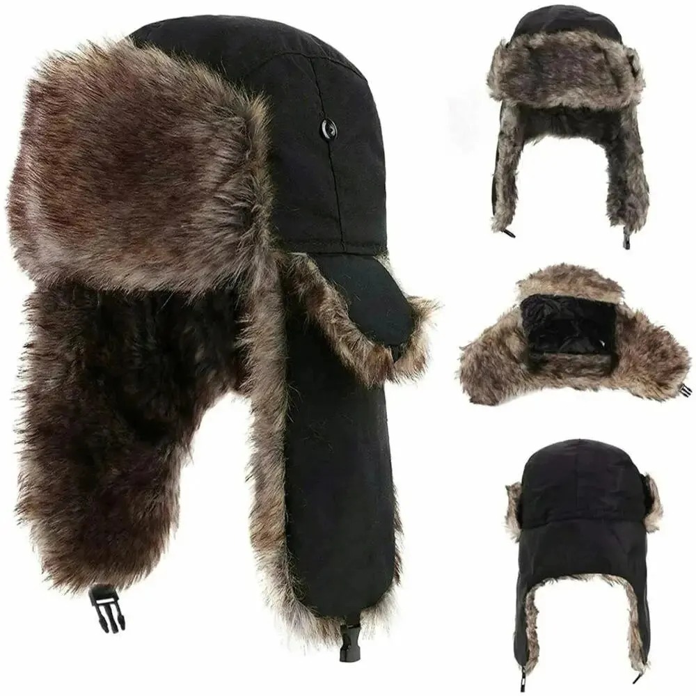 Trapper Hat Ear Flap - Męska Zimowa Czapka Traperka Pilotka Trooper