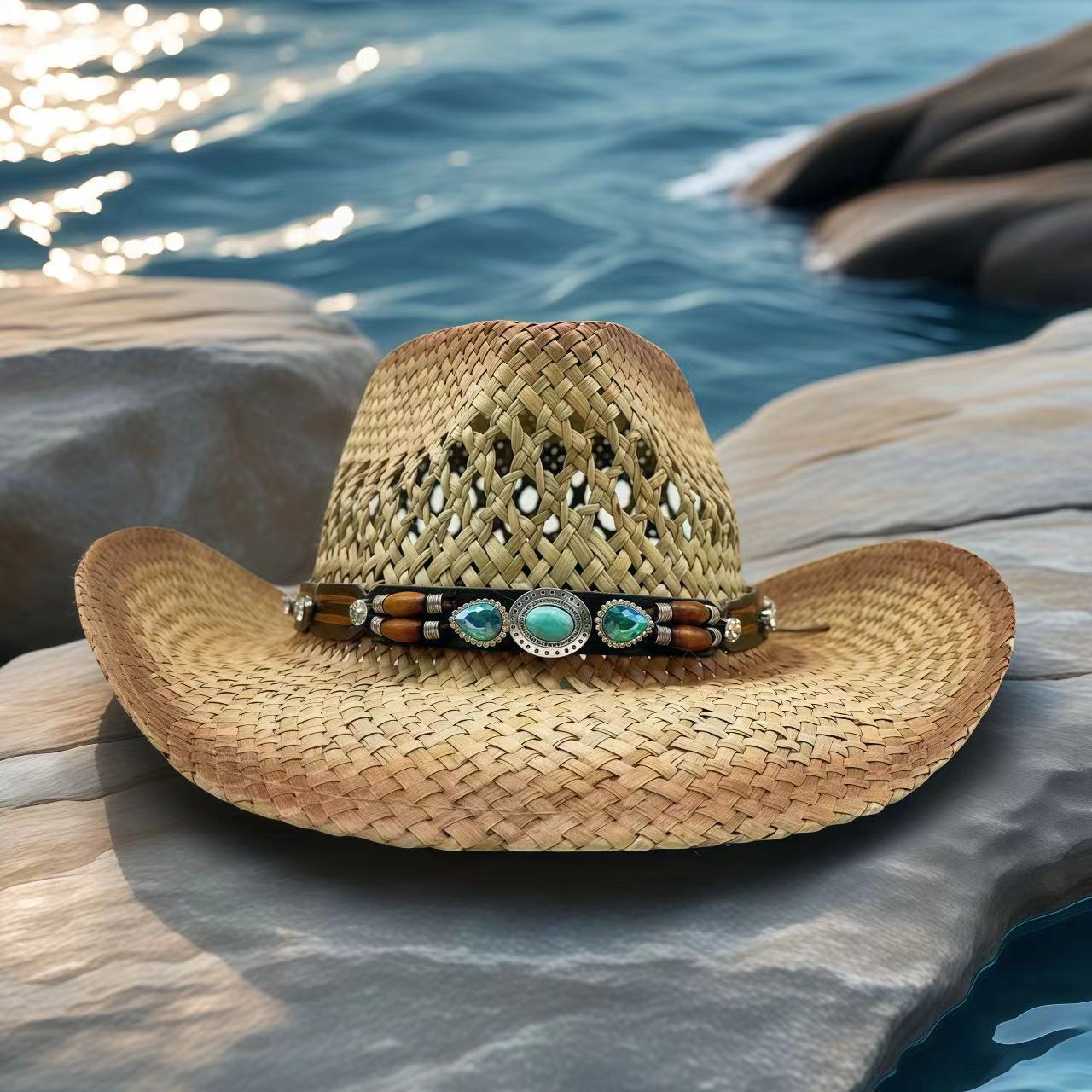 Kapelusz kowbojski z dżetami,  – Cowboy Hat Straw recenzja i cena